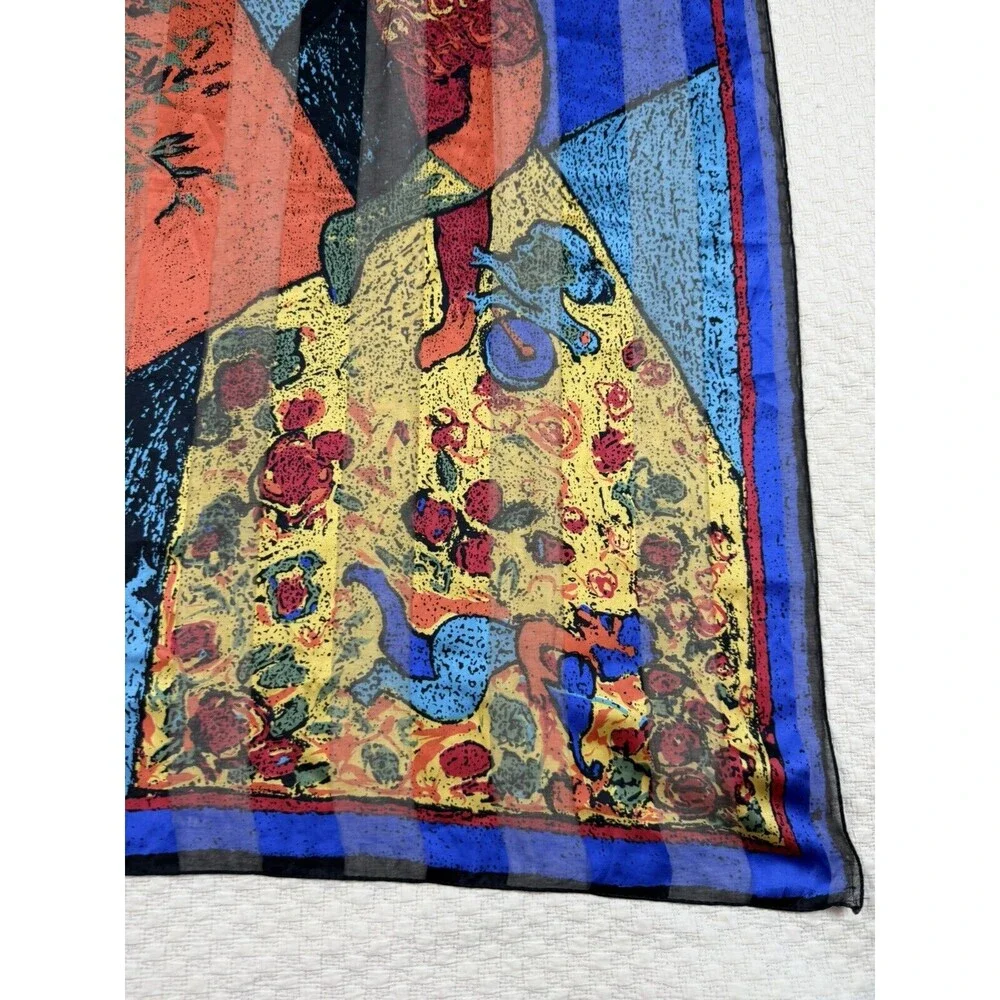 Patricia Paris SCARF Vintage‎ Painting Square Wrap Ancient Greek Fresco 34